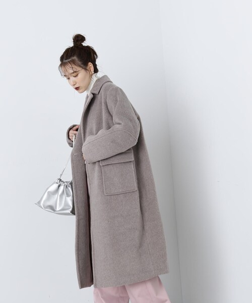 N.(N. Natural Beauty Basic)(エヌエヌナチュラルビューティーベーシック)の「◆シャギーロングコート(チェスターコート・レディース・グレー/ベージュ・MEDIUM)」の19枚目の写真