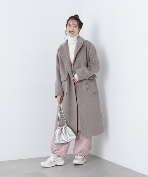 N.(N. Natural Beauty Basic)(エヌエヌナチュラルビューティーベーシック)の「◆シャギーロングコート(チェスターコート・レディース・グレー/ベージュ・MEDIUM)」の21枚目の写真