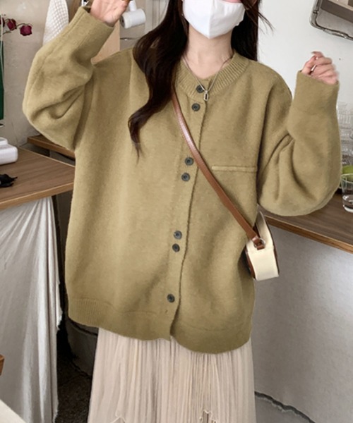 Doula Doula(ドゥーラドゥーラ)の「クルーネックニットカーディガン(カーディガン/ボレロ・レディース・ベージュ/グレー/ライトブラウン/ブルー・FREE)」の19枚目の写真