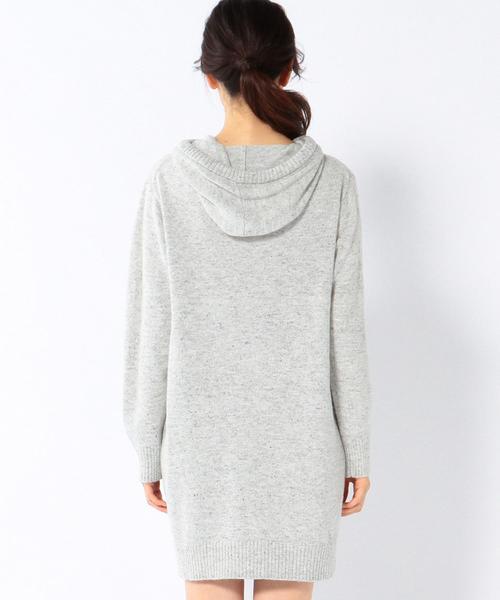 coen(コーエン)の「カラーネップフーデットニットワンピース(ワンピース・レディース・ライトグレー/ネイビー/レッド/ダークグレー/ターコイズブルー・LARGE/MEDIUM)」の6枚目の写真