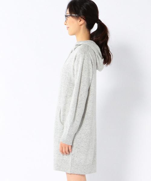 coen(コーエン)の「カラーネップフーデットニットワンピース(ワンピース・レディース・ライトグレー/ネイビー/レッド/ダークグレー/ターコイズブルー・LARGE/MEDIUM)」の8枚目の写真