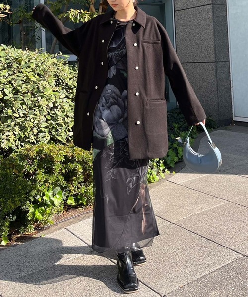 Ameri（アメリ）の「UND SKETCH FLOWER SKIN DRESS（ワンピース・レディース・ブラック/ベージュ・MEDIUM/SMALL）」の6枚目の写真