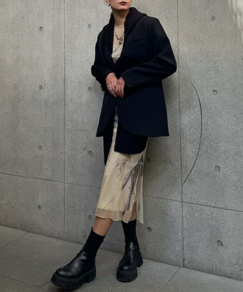 Ameri（アメリ）の「UND SKETCH FLOWER SKIN DRESS（ワンピース・レディース・ブラック/ベージュ・MEDIUM/SMALL）」の15枚目の写真