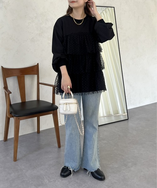 prose verse(プロズヴェール)の「ティアードチュールドッキングトップス(Tシャツ/カットソー・レディース・ブラック系1・フリ-)」の12枚目の写真