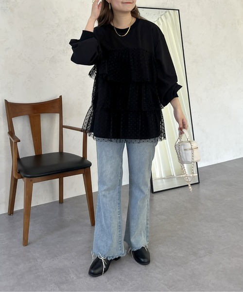 prose verse(プロズヴェール)の「ティアードチュールドッキングトップス(Tシャツ/カットソー・レディース・ブラック系1・フリ-)」の13枚目の写真
