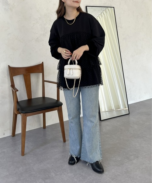 prose verse(プロズヴェール)の「ティアードチュールドッキングトップス(Tシャツ/カットソー・レディース・ブラック系1・フリ-)」の14枚目の写真