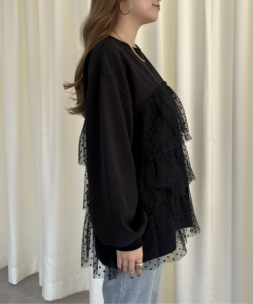 prose verse(プロズヴェール)の「ティアードチュールドッキングトップス(Tシャツ/カットソー・レディース・ブラック系1・フリ-)」の16枚目の写真