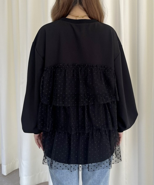 prose verse(プロズヴェール)の「ティアードチュールドッキングトップス(Tシャツ/カットソー・レディース・ブラック系1・フリ-)」の17枚目の写真