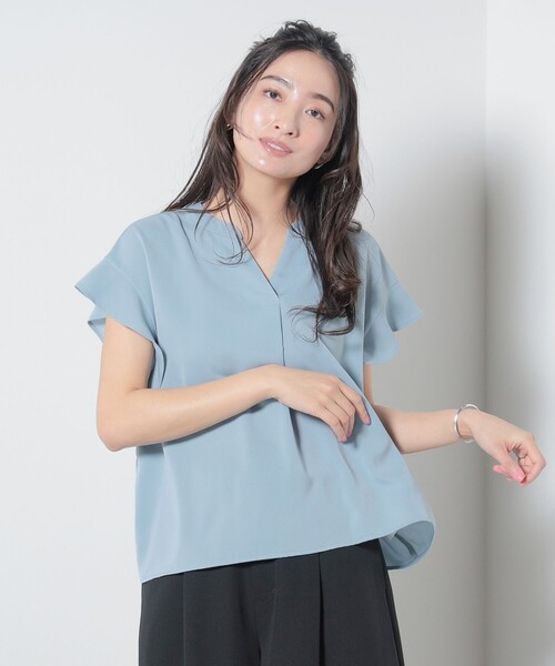 BEAMS HEART（ビームスハート）の「フリル袖 スキッパー プルオーバー 