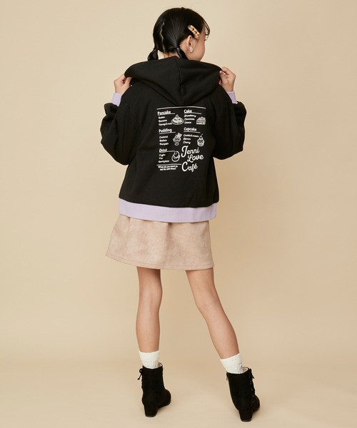 JENNI love（ジェニィラブ）の「裏ボアリブ配色ZIPパーカー