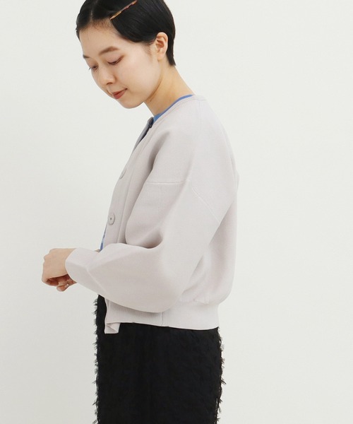 AMOSSAミラノリブパフスリーブ カーディガン（カーディガン/ボレロ