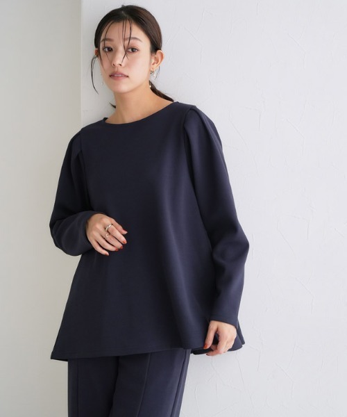 Pierrot(ピエロ)の「ペアスキンベロアバックフレアトップス(Tシャツ/カットソー・レディース・ブラック/ネイビー/ベージュ系その他/アイボリー・L/M)」の6枚目の写真