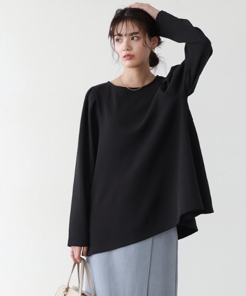 Pierrot(ピエロ)の「ペアスキンベロアバックフレアトップス(Tシャツ/カットソー・レディース・ブラック/ネイビー/ベージュ系その他/アイボリー・L/M)」の17枚目の写真