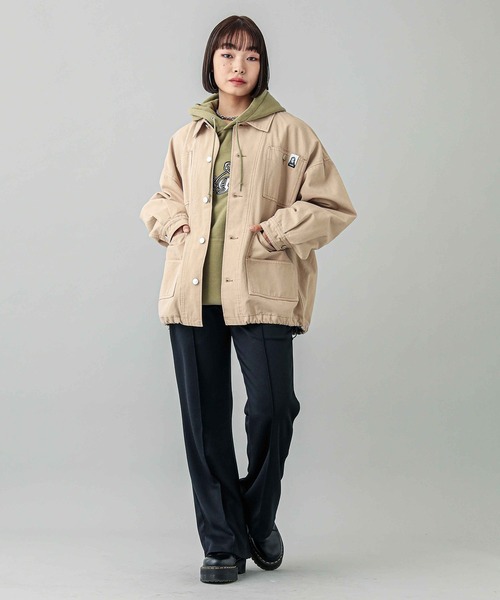 X-girl（エックスガール）の「CHEMICAL SYMBOL LOGO EMBROIDERY SWEAT HOODIE（パーカー・レディース・ブラック/アッシュ/オリーブ・XL/L/S/M）」の15枚目の写真