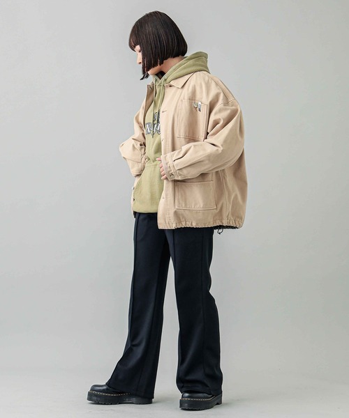 X-girl（エックスガール）の「CHEMICAL SYMBOL LOGO EMBROIDERY SWEAT HOODIE（パーカー・レディース・ブラック/アッシュ/オリーブ・XL/L/S/M）」の13枚目の写真