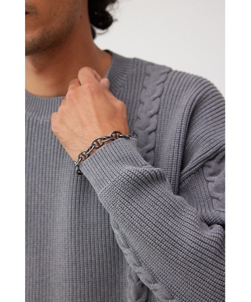 AZUL by moussy（アズールバイマウジー）の「ANCHOR CHAIN BRACELET（ブレスレット・メンズ・ブラック/シルバー・FREE）」の7枚目の写真