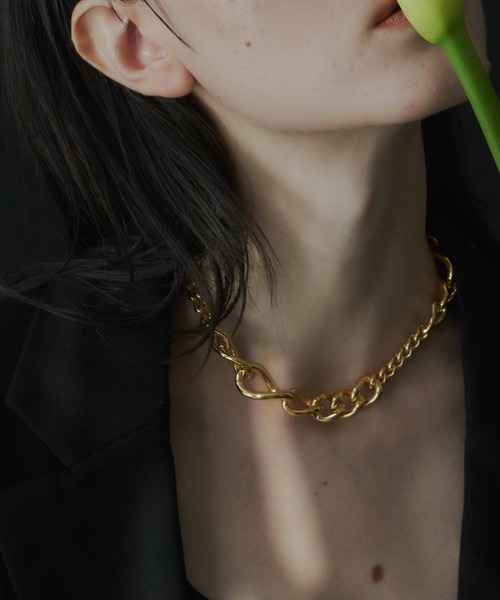 loni（ロニ）の「【金属アレルギー対応】Rhips random chain choker/リプスランダムチェーンチョーカー（チョーカー・レディース・シルバー/ゴールド・FREE）」の12枚目の写真