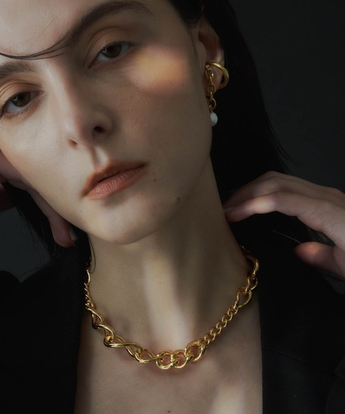 loni（ロニ）の「【金属アレルギー対応】Rhips random chain choker/リプスランダムチェーンチョーカー（チョーカー・レディース・シルバー/ゴールド・FREE）」の3枚目の写真