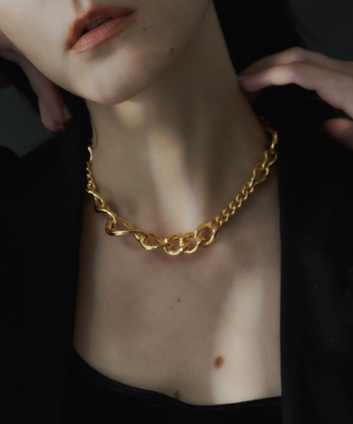 loni（ロニ）の「【金属アレルギー対応】Rhips random chain choker/リプスランダムチェーンチョーカー（チョーカー・レディース・シルバー/ゴールド・FREE）」の4枚目の写真
