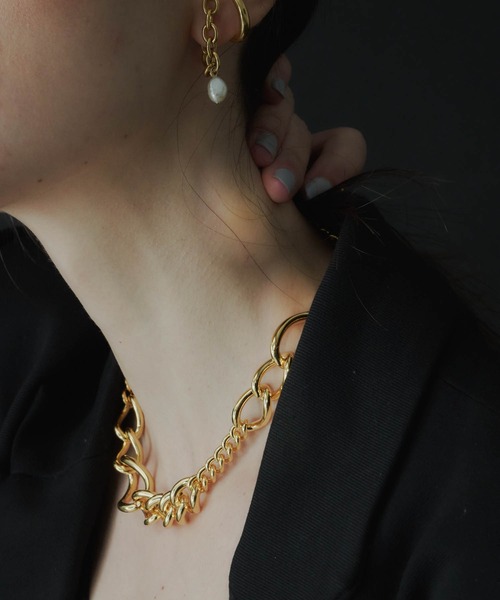 loni（ロニ）の「【金属アレルギー対応】Rhips random chain choker/リプスランダムチェーンチョーカー（チョーカー・レディース・シルバー/ゴールド・FREE）」の6枚目の写真