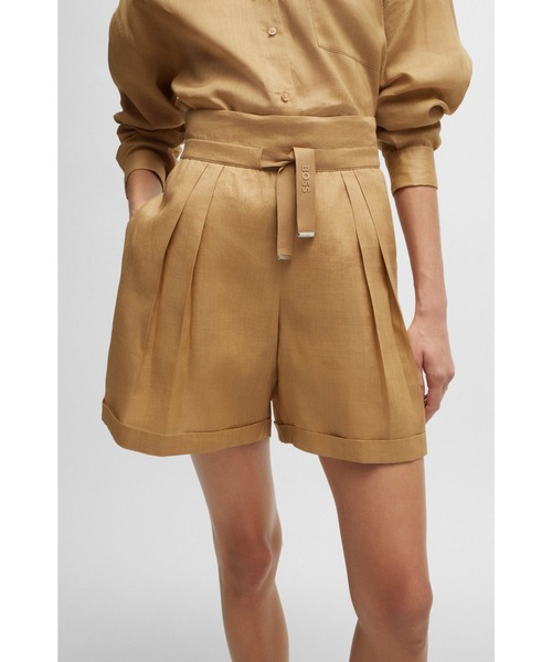 ラミーキャンバス レギュラーフィット ペーパーバッグ ショートパンツ