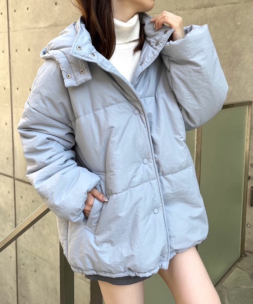 one after another NICE CLAUP（ワンアフターアナザーナイスクラップ）の「【フード取り外し可能】ミドルフェイクダウンジャケット（ダウンジャケット/コート・レディース・アイボリー/ピンク系その他/ブルー系その他/ブラック・FREE）」の9枚目の写真