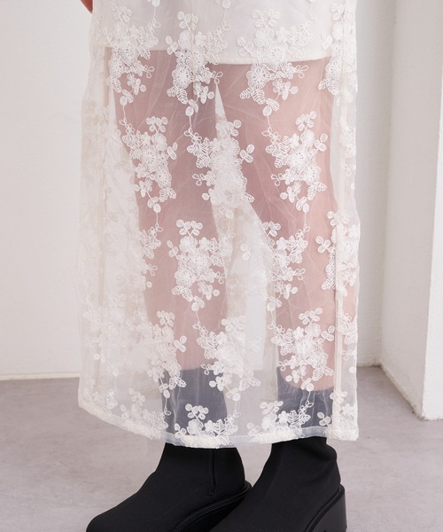 Chico（チコ）の「【2024SS】シアーフラワータイトロングスカート（スカート・レディース・ブラック/ホワイト/ライトグレー・FREE）」の22枚目の写真