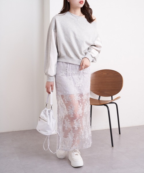 Chico（チコ）の「【2024SS】シアーフラワータイトロングスカート（スカート・レディース・ブラック/ホワイト/ライトグレー・FREE）」の20枚目の写真