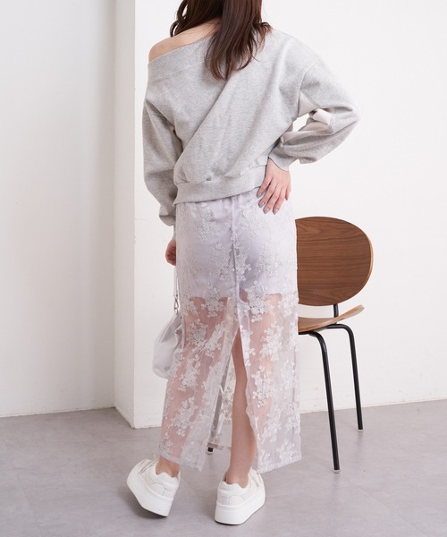 Chico（チコ）の「【2024SS】シアーフラワータイトロングスカート（スカート・レディース・ブラック/ホワイト/ライトグレー・FREE）」の21枚目の写真