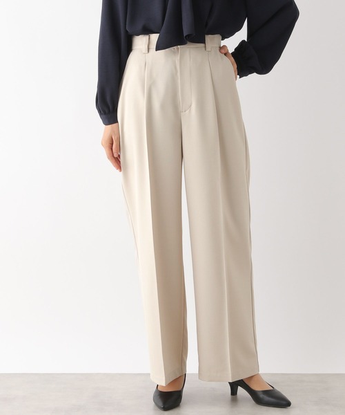 LEPSIM（レプシィム）の「【入卒式／セレモニー】タックストレートワイドパンツ　994026（スラックス・レディース・ダークネイビー/グレイッシュベージュ/ライトグリーン・MEDIUM/LARGE）」の7枚目の写真