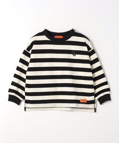 UNIVERSAL OVERALL(ユニバーサルオーバーオール)の「【別注】<UNIVERSAL OVERALL>TJ EX ボーダープルオーバー 100cm-130cm(Tシャツ/カットソー・キッズ・ダークグリーン/ブラック・S(120-130cm)/XS(100-110cm))」の3枚目の写真