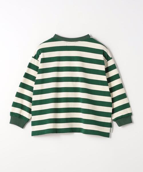 UNIVERSAL OVERALL(ユニバーサルオーバーオール)の「【別注】<UNIVERSAL OVERALL>TJ EX ボーダープルオーバー 100cm-130cm(Tシャツ/カットソー・キッズ・ダークグリーン/ブラック・S(120-130cm)/XS(100-110cm))」の5枚目の写真