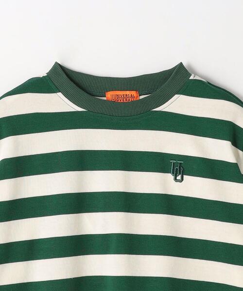 UNIVERSAL OVERALL(ユニバーサルオーバーオール)の「【別注】<UNIVERSAL OVERALL>TJ EX ボーダープルオーバー 100cm-130cm(Tシャツ/カットソー・キッズ・ダークグリーン/ブラック・S(120-130cm)/XS(100-110cm))」の4枚目の写真