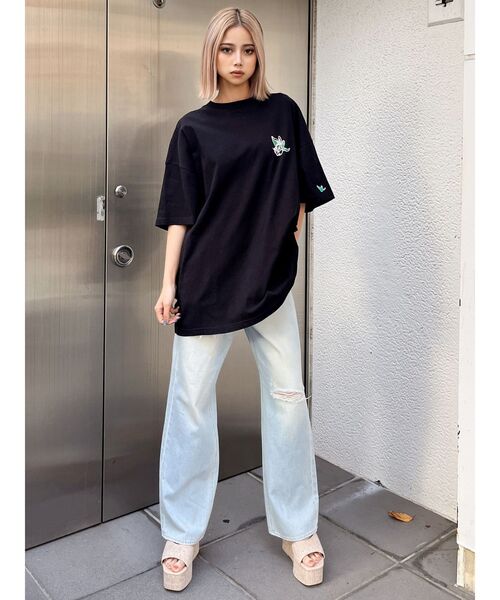 （What it isNt）ART BY MARKGONZALES（ワットイットイズント）の「GYDA×(What it isNt)ART BY MARK GONZALESBIG Tシャツ（Tシャツ/カットソー・レディース・ブラック/オフホワイト/ミント・FREE）」の19枚目の写真