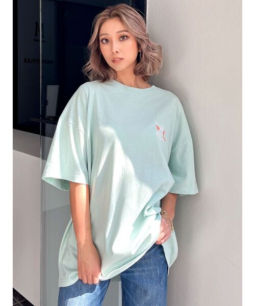 （What it isNt）ART BY MARKGONZALES（ワットイットイズント）の「GYDA×(What it isNt)ART BY MARK GONZALESBIG Tシャツ（Tシャツ/カットソー・レディース・ブラック/オフホワイト/ミント・FREE）」の13枚目の写真