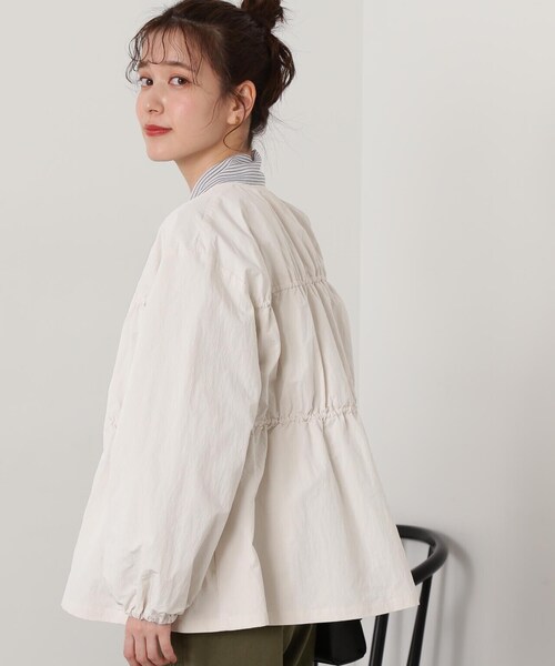 N.（N. Natural Beauty Basic）（エヌエヌナチュラルビューティーベーシック）の「◆ミニリップストップシャーリングブルゾン（ブルゾン・レディース・チャコールグレー/オフホワイト・MEDIUM）」の15枚目の写真