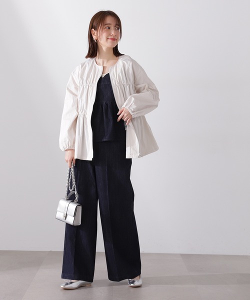 N.（N. Natural Beauty Basic）（エヌエヌナチュラルビューティーベーシック）の「◆ミニリップストップシャーリングブルゾン（ブルゾン・レディース・チャコールグレー/オフホワイト・MEDIUM）」の3枚目の写真