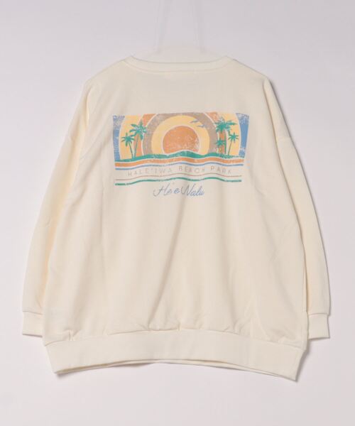 anap mimpi（アナップミンピ）の「レトロハワイプリント 裏毛 スウェット トレーナー（スウェット・レディース・オフホワイト/ネイビー/オレンジ・FREE）」の5枚目の写真