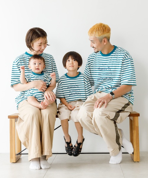 MAKE YOUR DAY（メイクユアデイ）の「ベーシックボーダーファミリー半袖Tシャツ■ママサイズ（Tシャツ/カットソー・レディース・イエロー/グレー/グリーン・FREE）」の6枚目の写真