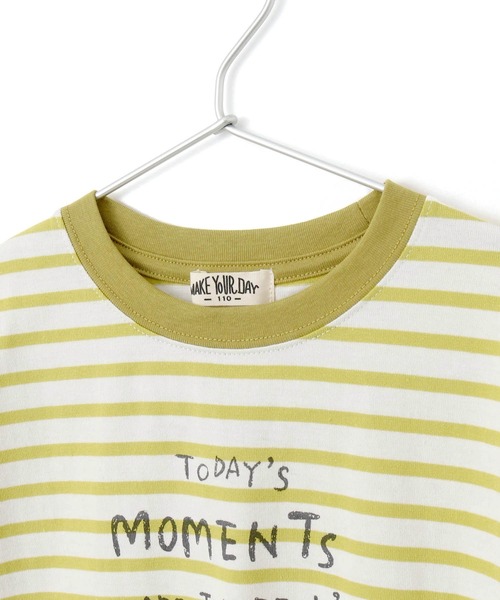 MAKE YOUR DAY（メイクユアデイ）の「ベーシックボーダーファミリー半袖Tシャツ■ママサイズ（Tシャツ/カットソー・レディース・イエロー/グレー/グリーン・FREE）」の12枚目の写真