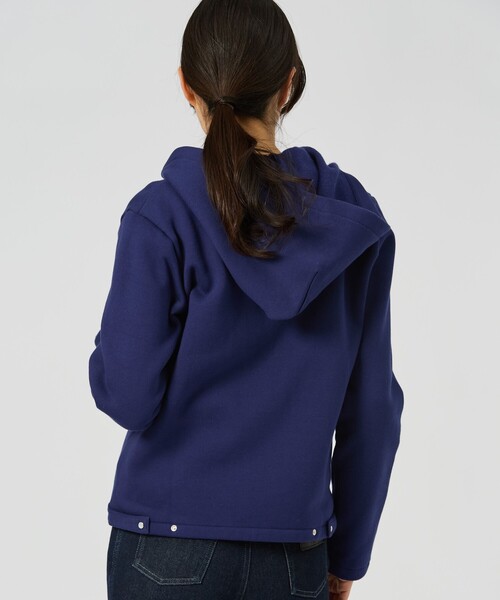 agnes b.(アニエスベー)の「コットン メルトン カーディガンプレッション "Capuche"(カーディガン/ボレロ・レディース・ネイビー・2/1/3)」の3枚目の写真