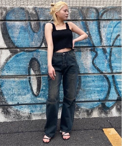 one way（ワンウェイ）の「シャーリングキャミ（タンクトップ・レディース・ピンク/ホワイト/ブラック/グリーン/ブルー/レッド・FREE）」の20枚目の写真