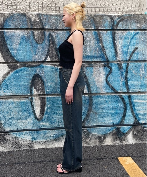 one way（ワンウェイ）の「シャーリングキャミ（タンクトップ・レディース・ピンク/ホワイト/ブラック/グリーン/ブルー/レッド・FREE）」の22枚目の写真