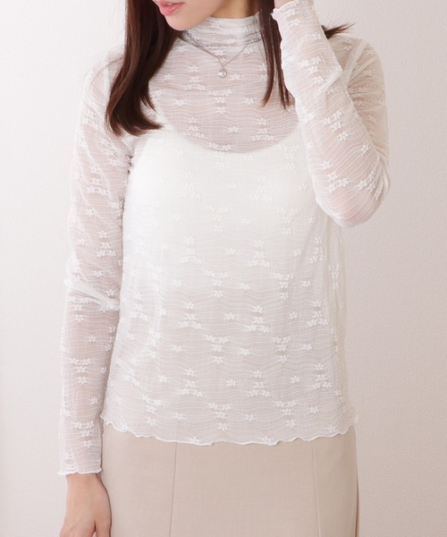 Lace Ladies（レースレディース）の「プチハイネック メロウ フリル フラワー ジャガード プルオーバー（その他トップス・レディース・ブラック/アイボリー/ホワイト・FREE）」の11枚目の写真