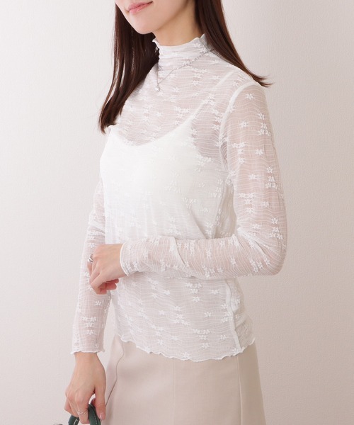 Lace Ladies（レースレディース）の「プチハイネック メロウ フリル フラワー ジャガード プルオーバー（その他トップス・レディース・ブラック/アイボリー/ホワイト・FREE）」の13枚目の写真