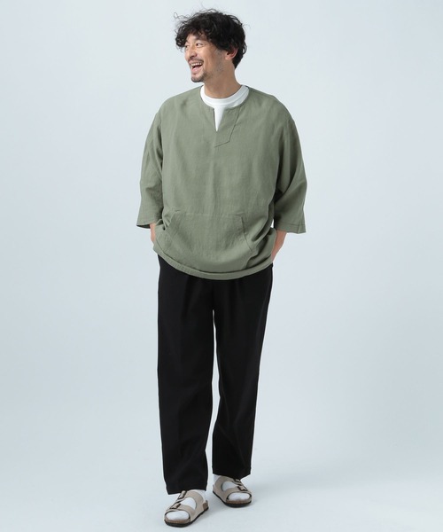 BAYFLOW（ベイフロー）の「ルーズフィットイージーカットパンツ（その他パンツ・メンズ・ベージュ/ブラック・SMALL/LARGE/MEDIUM）」の3枚目の写真