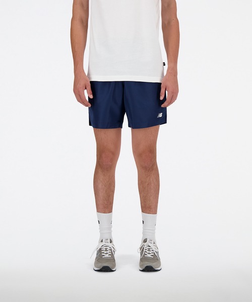 【New Balance】ウーブン ショートパンツ ネイビー / 送料無料 New Balance パンツ ニューバランス グラフィックウーブン