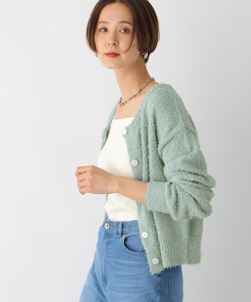 LEPSIM（レプシィム）の「5ゲージカールヤーンカーディガン　107575（カーディガン/ボレロ・レディース・ライトブルー/グリーン/ベージュ系その他・FREE）」の12枚目の写真