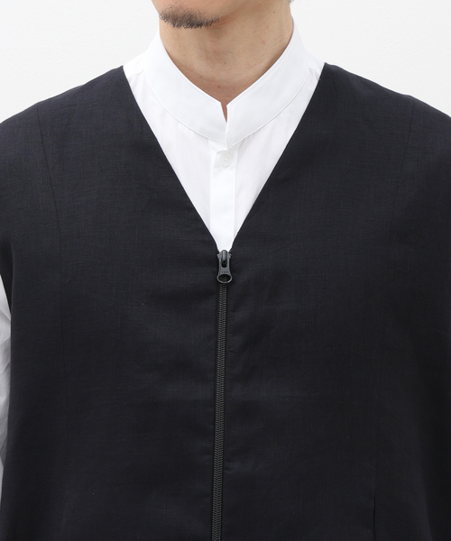 Gabriela Coll Garments(ガブリエラコールガーメンツ)の「【GABRIELA COLL GARMENTS】DOUBLE SOLBIATI FINE LINEN VEST(その他アウター・メンズ・ブラック・4/5)」の6枚目の写真