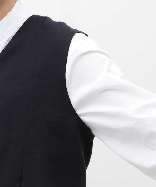 Gabriela Coll Garments(ガブリエラコールガーメンツ)の「【GABRIELA COLL GARMENTS】DOUBLE SOLBIATI FINE LINEN VEST(その他アウター・メンズ・ブラック・4/5)」の8枚目の写真